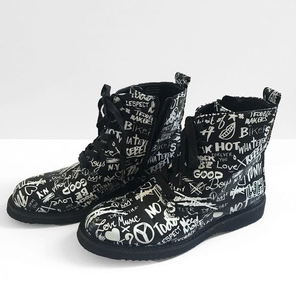 Aldo - Graffiti Punky Combat Boots NWOT - Picture 8 of 14